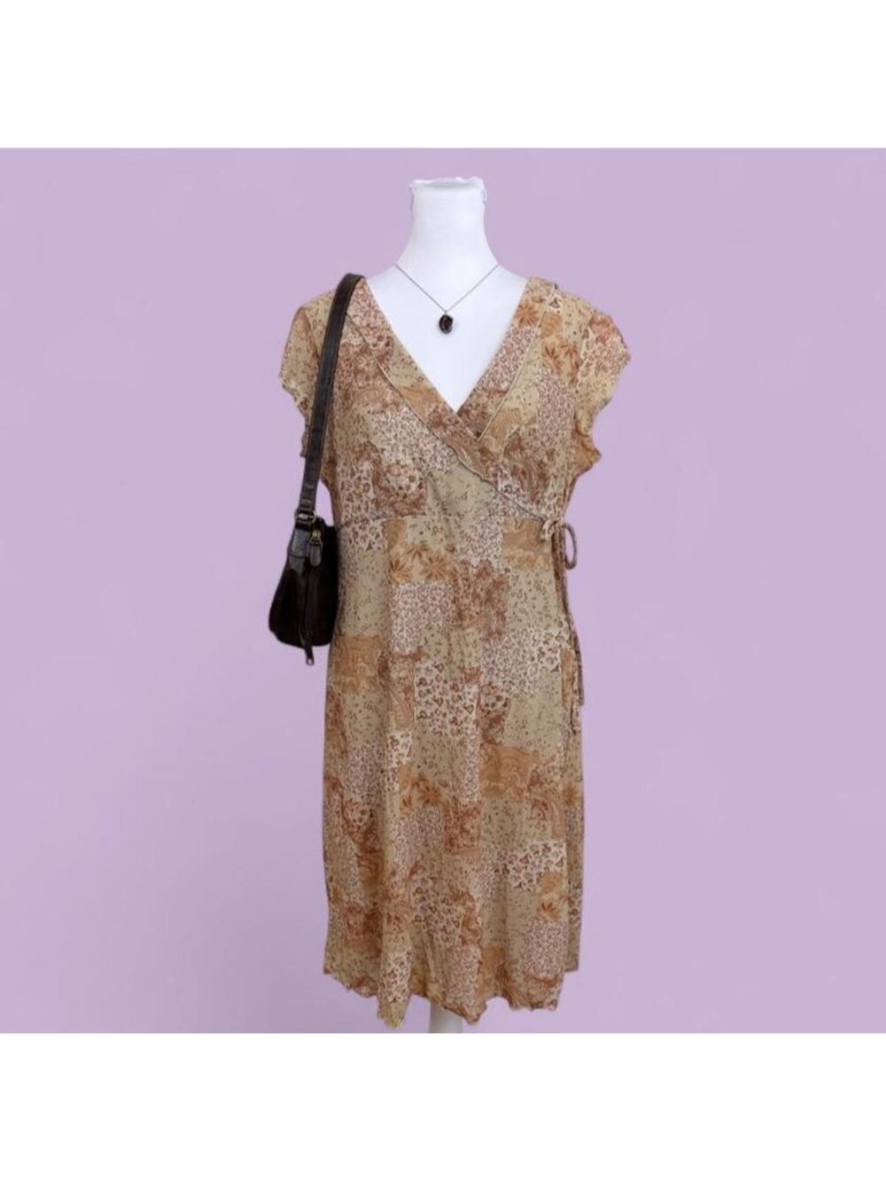 y2k floral patchwork cottagecore dress